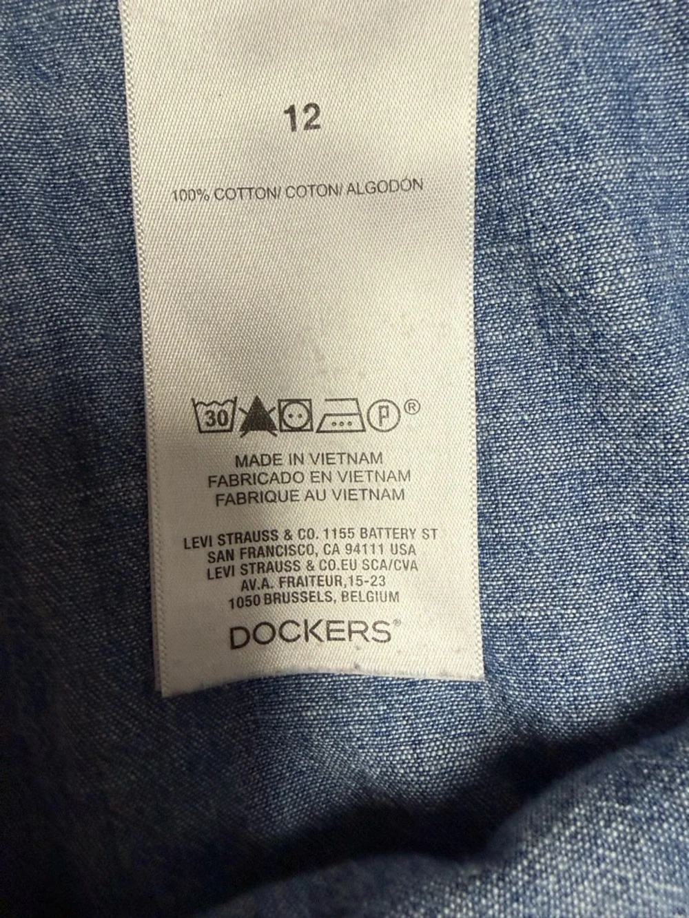 Dockers Light Blue Chambray Mini Skirt - Picture 8 of 9